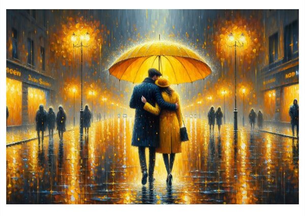 Tablou romantism sub umbrelă