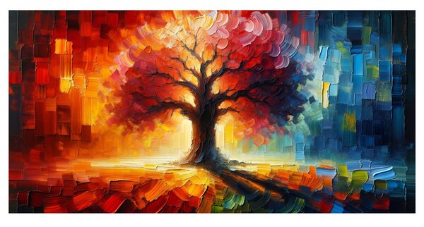 Tablou arborele vieții strălucitor de toamnă