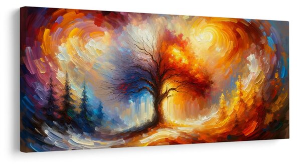 Tablou arborele vieții colorat în furtună