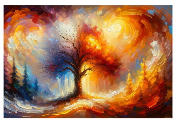 Tablou arborele vieții de toamnă în lumină