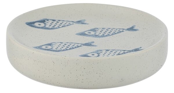 Săpunieră ceramică Wenko Aquamarin, albastru - alb