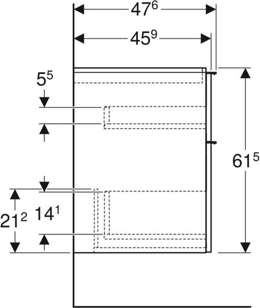Geberit iCon dulap 59.2x47.6x61.5 cm sub chiuveta pe perete lavă 502.303.JK.1