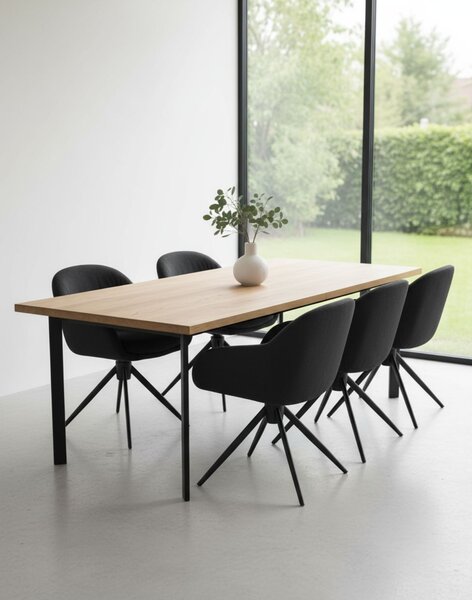 Scaun de dining pivotant Greta gri închis