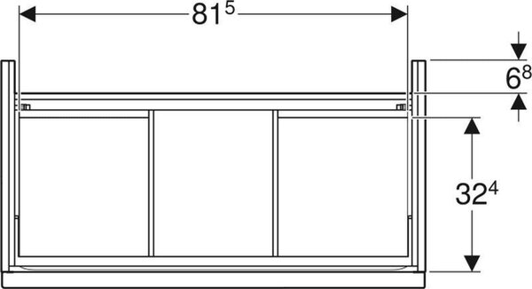 Geberit iCon dulap 88.8x47.6x61.5 cm sub chiuveta pe perete lavă 502.305.JK.1