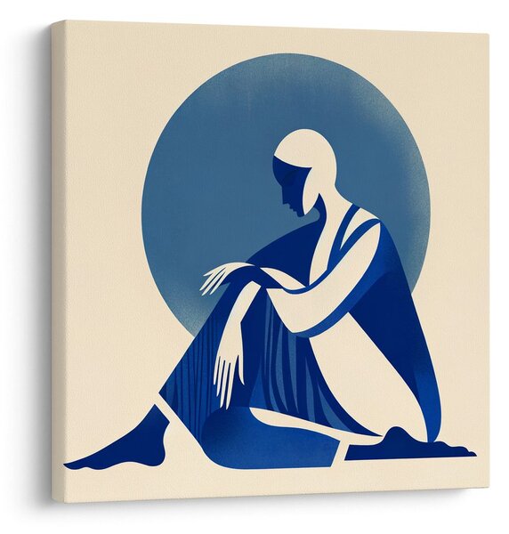Tablou meditație în nuanțe de albastru