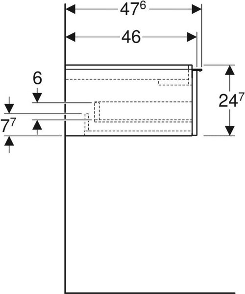 Geberit iCon dulap 59.2x47.6x24.7 cm sub chiuveta pe perete alb-crom 502.310.01.2
