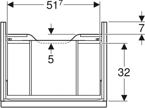 Geberit iCon dulap 59.2x47.6x24.7 cm sub chiuveta pe perete alb-crom 502.310.01.2