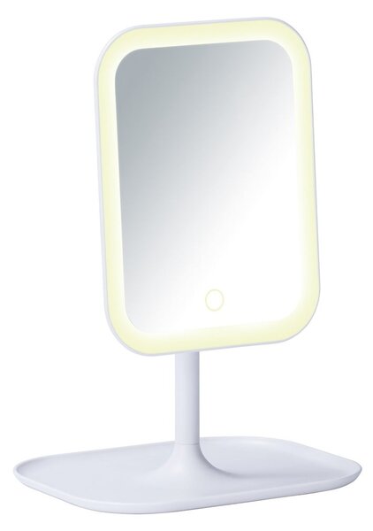 Oglindă cosmetică cu ancadrament LED Wenko Bertolio, alb