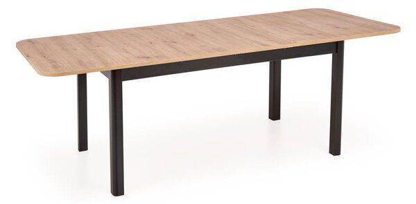 Masă de sufragerie Fabian (stejar artisan + negru). 1038742