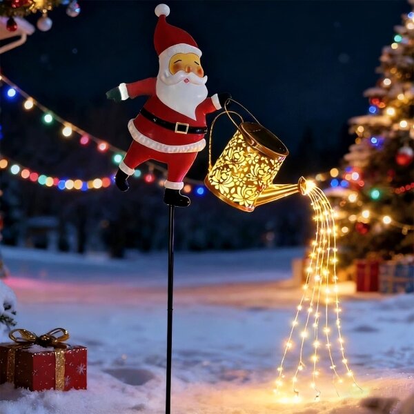 Aigostar- LED decor de Crăciun de exterior 120xLED/3xAA/8 funcții 80 cm IP44 Santa/alb cald