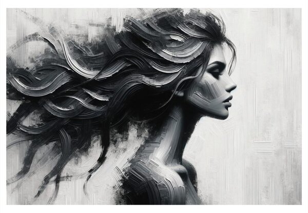 Tablou siluetă feminină misterioasă