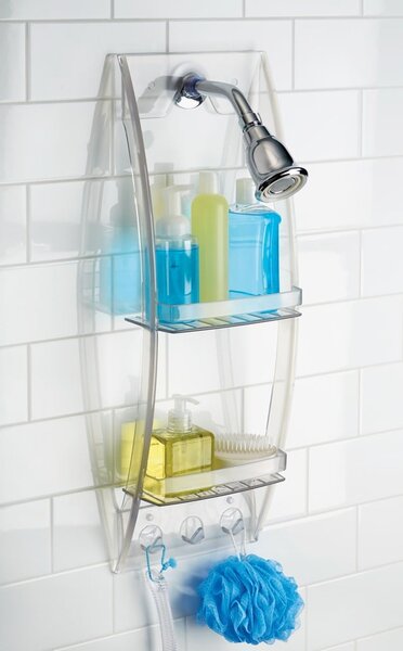 Suport suspendat transparent pentru baie iDesign, 23 x 73 cm