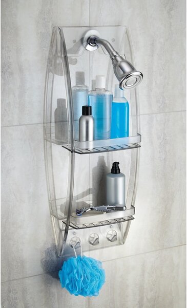 Suport suspendat transparent pentru baie iDesign, 23 x 73 cm