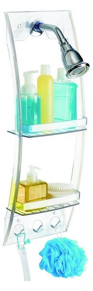Suport suspendat transparent pentru baie iDesign, 23 x 73 cm