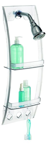Suport suspendat transparent pentru baie iDesign, 23 x 73 cm