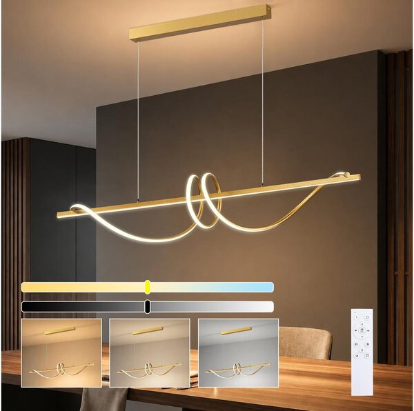 BRILAGI - Lustra LED reglabilă pe cablu SIGNATURE LED/50W/230V 120 cm aurie + telecomandă