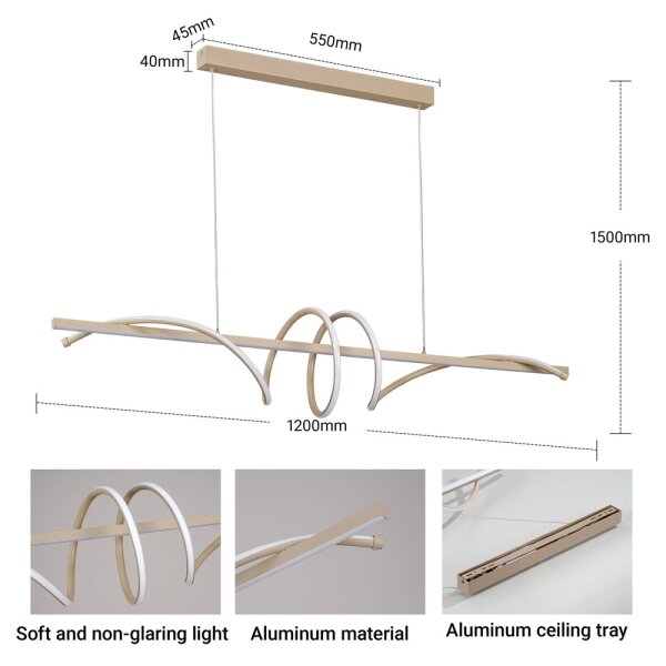 BRILAGI - lustru LED dimabil pe cablu SIGNATURE LED/50W/230V 120 cm bej + telecomandă