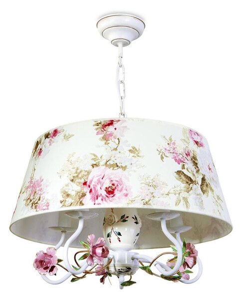 BRILAGI - Lustru suspendat pe lanț FLORENCE 5xE14/40W/230V alb/roz