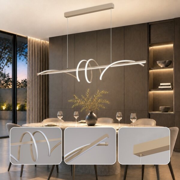 BRILAGI - lustru LED dimabil pe cablu SIGNATURE LED/50W/230V 120 cm bej + telecomandă