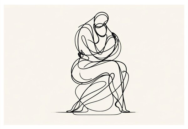 Tablou desen minimalist al unei figuri
