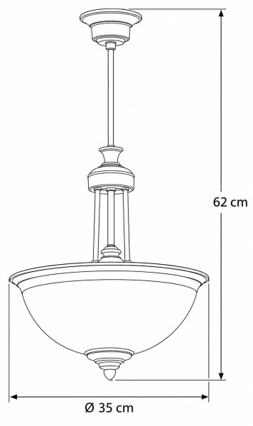 Jupiter 2134 - Lustră pe tijă CARMEN 1xE27/15W/230V bronz/patină