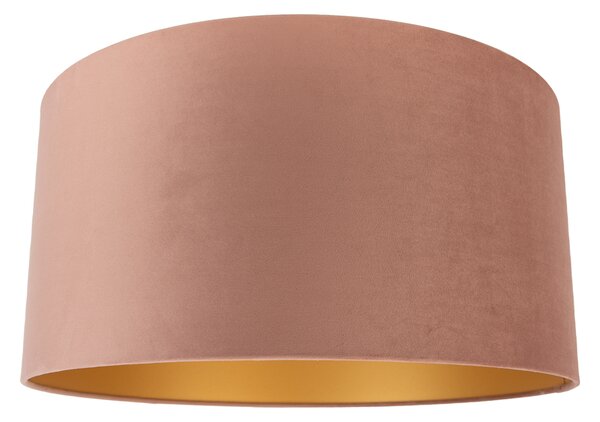 Abajur din catifea roz 50/50/25 cu interior auriu