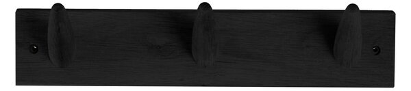 Cuier din lemn de stejar Canett Uno, lățime 40 cm, negru