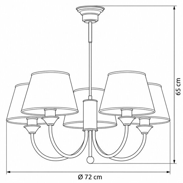 Jupiter 2133 - Candelabru cu tijă CLASSIC 5xE27/15W/230V bronz/patină/crem