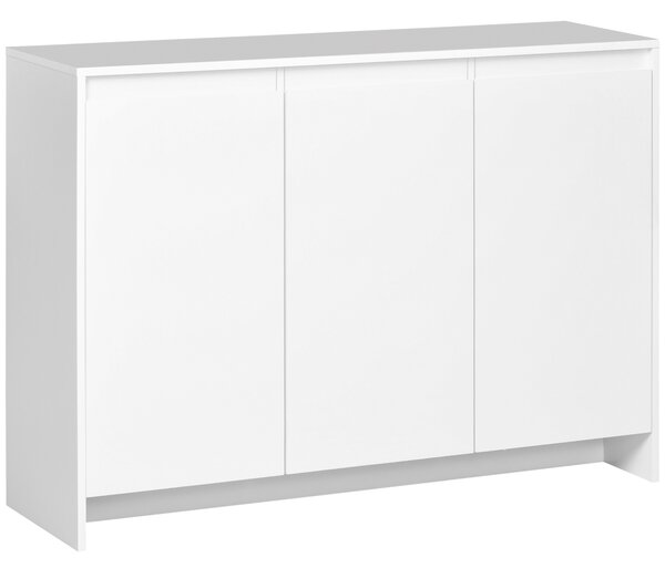 HOMCOM Bufet Modern cu 12 Rafturi, PAL, pentru Bucătărie, Sufragerie, Hol, 120x35x85 cm, Alb, Spațiu Amplu de Depozitare | Aosom Romania