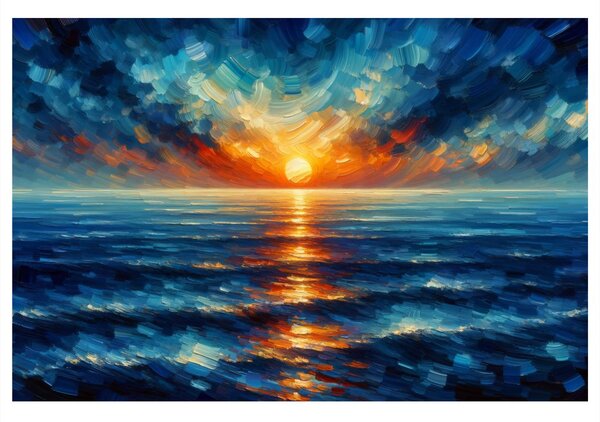 Tablou apus de soare peste ocean