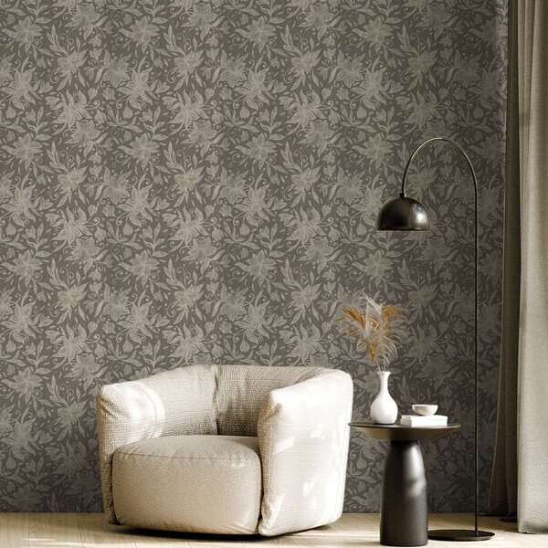 Tapet Flori liniare ușoare, volute decorative, Tapet flori, a00630v1 : Uwalls.ro