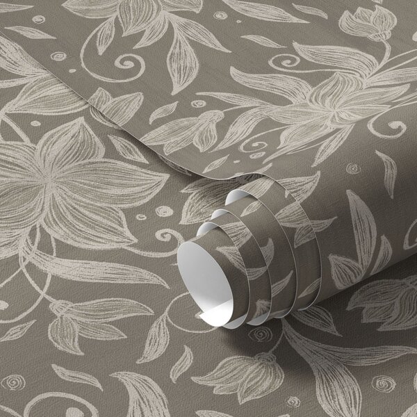 Tapet Flori liniare ușoare, volute decorative, Tapet flori, a00630v1 : Uwalls.ro