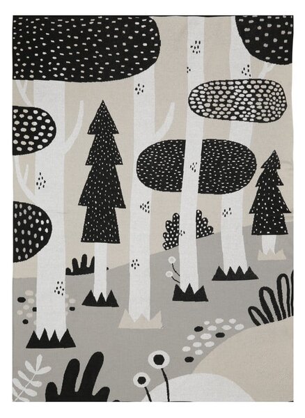 Cuvertură din bumbac pentru copii Södahl Magic Forest, 100 x 150 cm, negru - gri