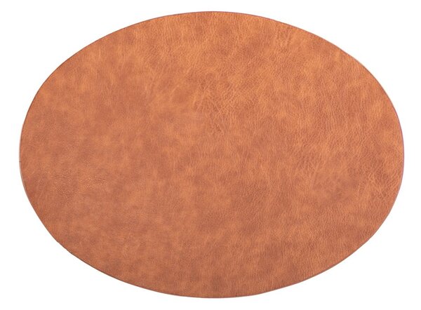 Suport farfurie din imitație de piele ZicZac Troja, 33 x 45 cm, portocaliu - maro