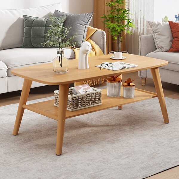 Masuta Cafea Kormas MDF Finisaj Natur, Dim. 100x48x45 Cm