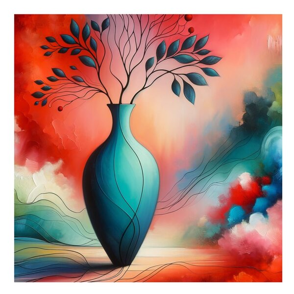 Tablou vază strălucitoare în abstract