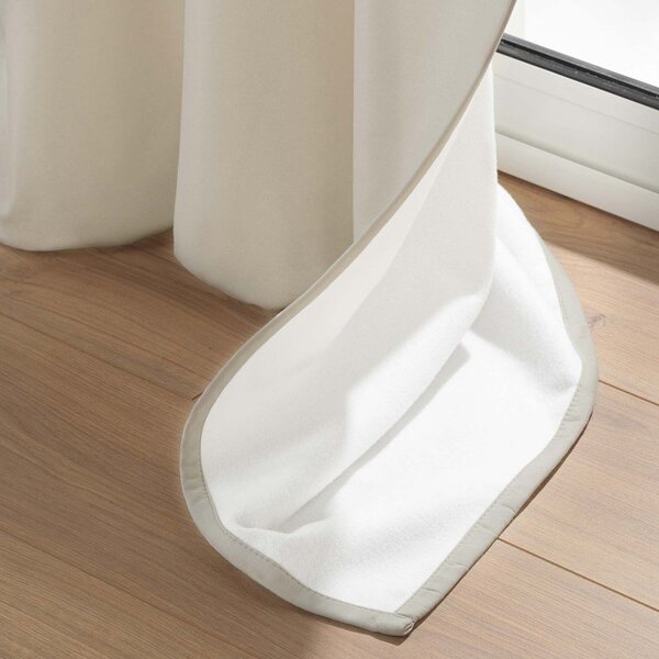 Draperie bej termoizolantă din microfibră 135x260 cm Micropolar – douceur d'intérieur