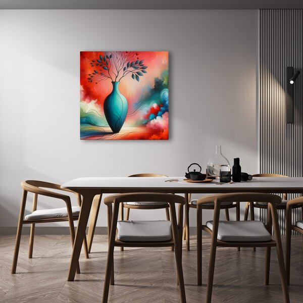 Tablou vază strălucitoare în abstract