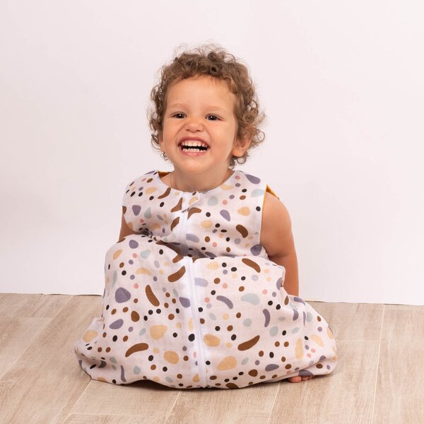 Sac de dormit cu picioare de vara din muselina 2-4 ani Kidizi Stone, 0.5 tog