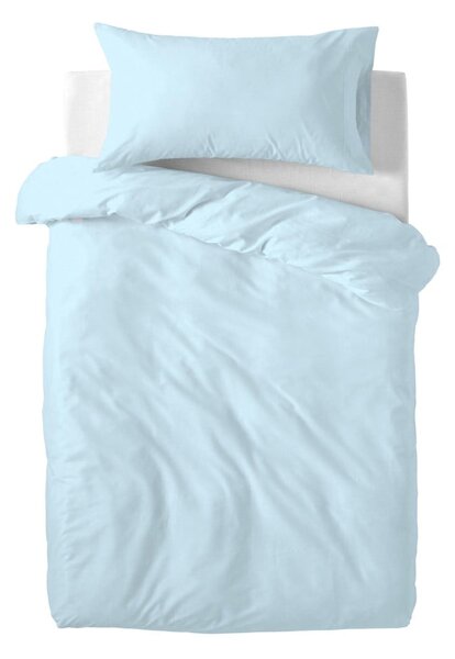 Lenjerie de pat din bumbac pentru copii Happy Friday Basic, 100 x 120 cm, albastru deschis