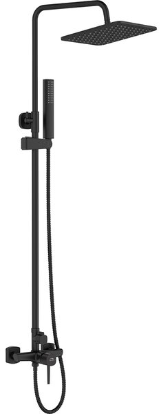 Laveo Pola set de duș perete cu duș de ploaie negru PLA70KX