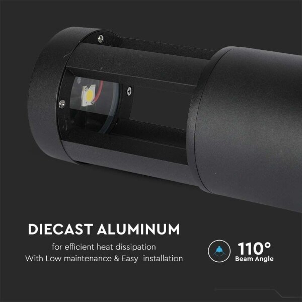 Lampă LED de exterior LED/10W/230V 25cm 3000K IP65 neagră