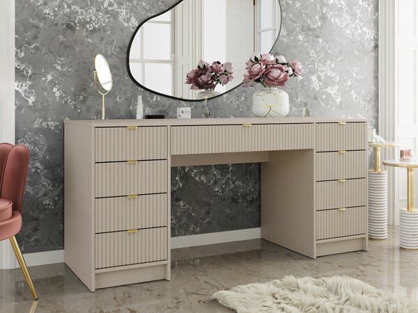 Birou Comfivo Papilio I, Bej, PAL laminat, MDF, 76x154x55cm, 51 kg