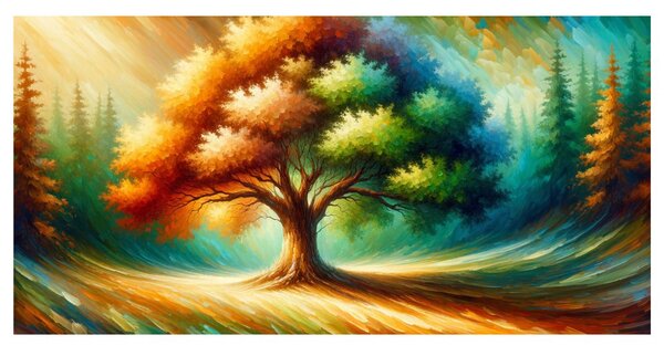 Tablou copacul vieții colorat în natură