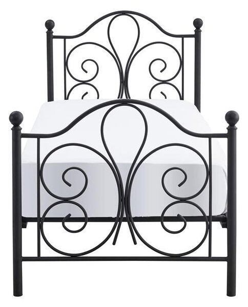 Pat de o persoană 90 cm Patience (fără saltea) (negru). 1039446