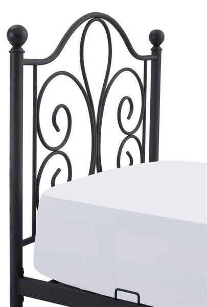 Pat de o persoană 90 cm Patience (fără saltea) (negru). 1039446