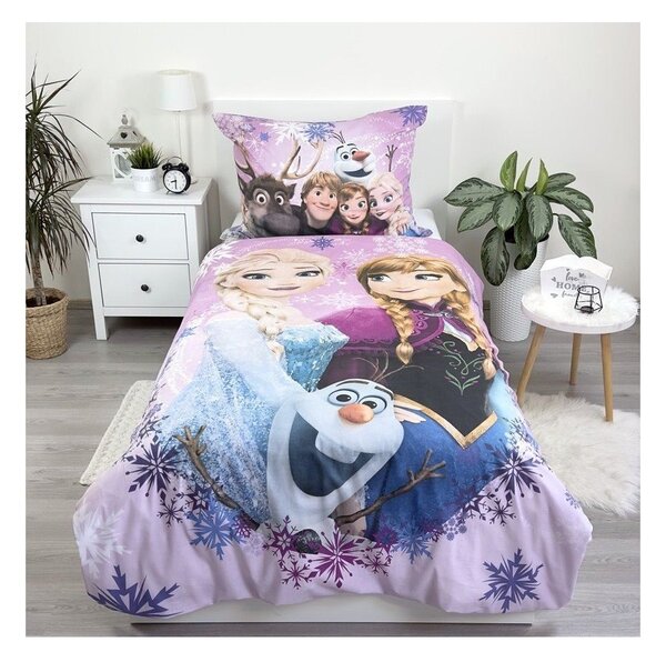 Lenjerie de pat pentru copii din bumbac pentru pat de o persoană 140x200 cm Frozen – Jerry Fabrics