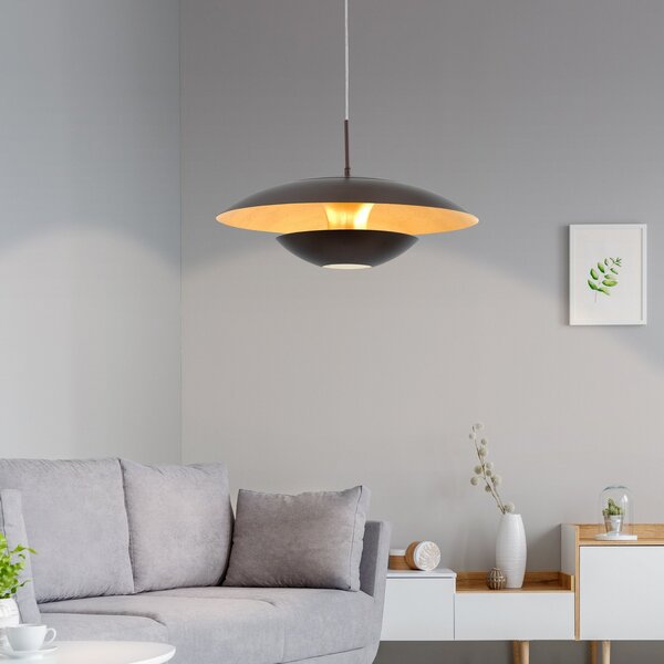 EGLO Lampă suspendată Nuvano lăcuită maro-auriu, reglabil, Maro / Rugină, Camera de zi / sufragerie, Metal, Modern