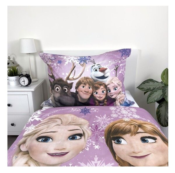 Lenjerie de pat pentru copii din bumbac pentru pat de o persoană 140x200 cm Frozen – Jerry Fabrics