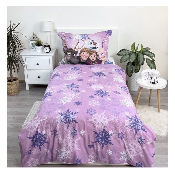 Lenjerie de pat pentru copii din bumbac pentru pat de o persoană 140x200 cm Frozen – Jerry Fabrics